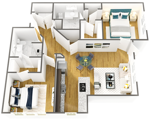A Day Floor Plan at Wesmont, Indianapolis, Indiana
